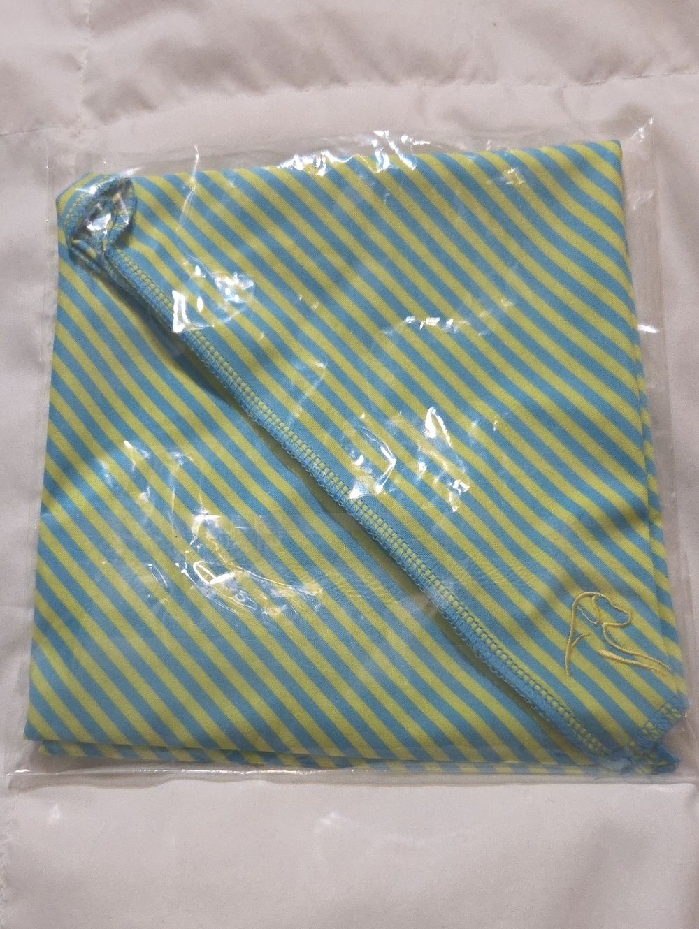 Rhoback Lime Green & Light Blue Striped Dog Bandana